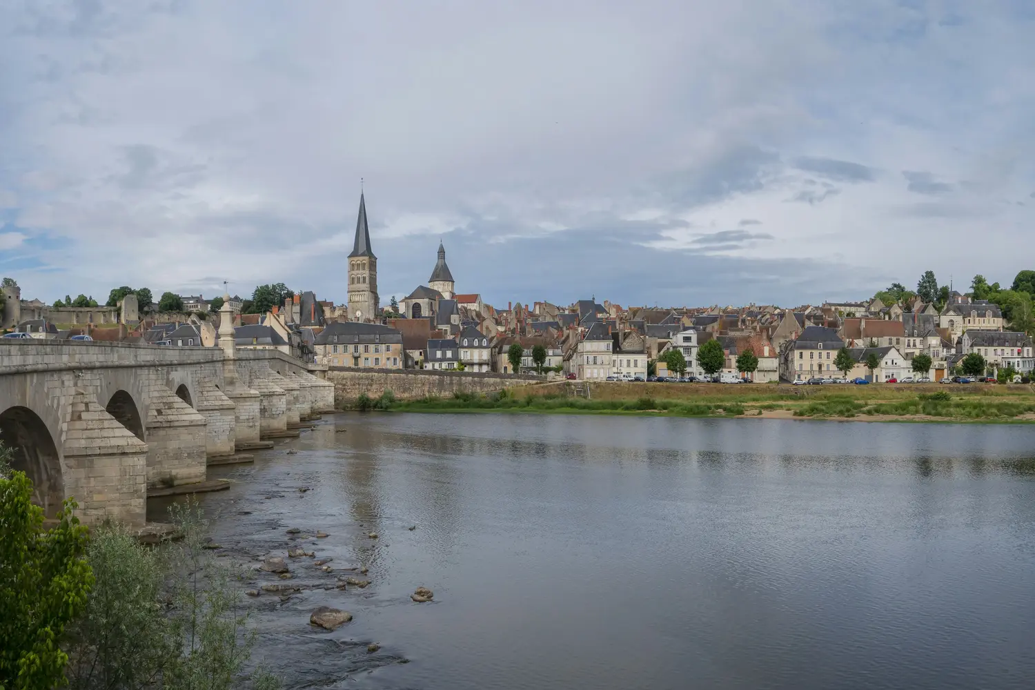 Riverside town of La Charité-sur-Loire in the Nièvre department of Bourgogne-Franche-Comté, France