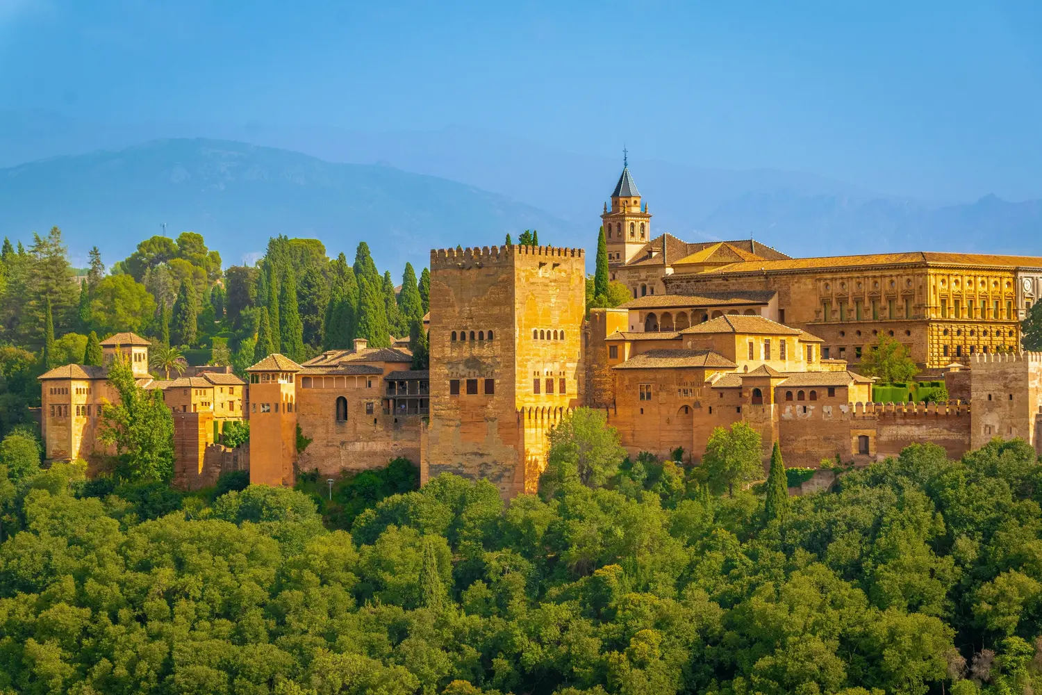 Alhambra fortress and palace complex in Granada, Spain