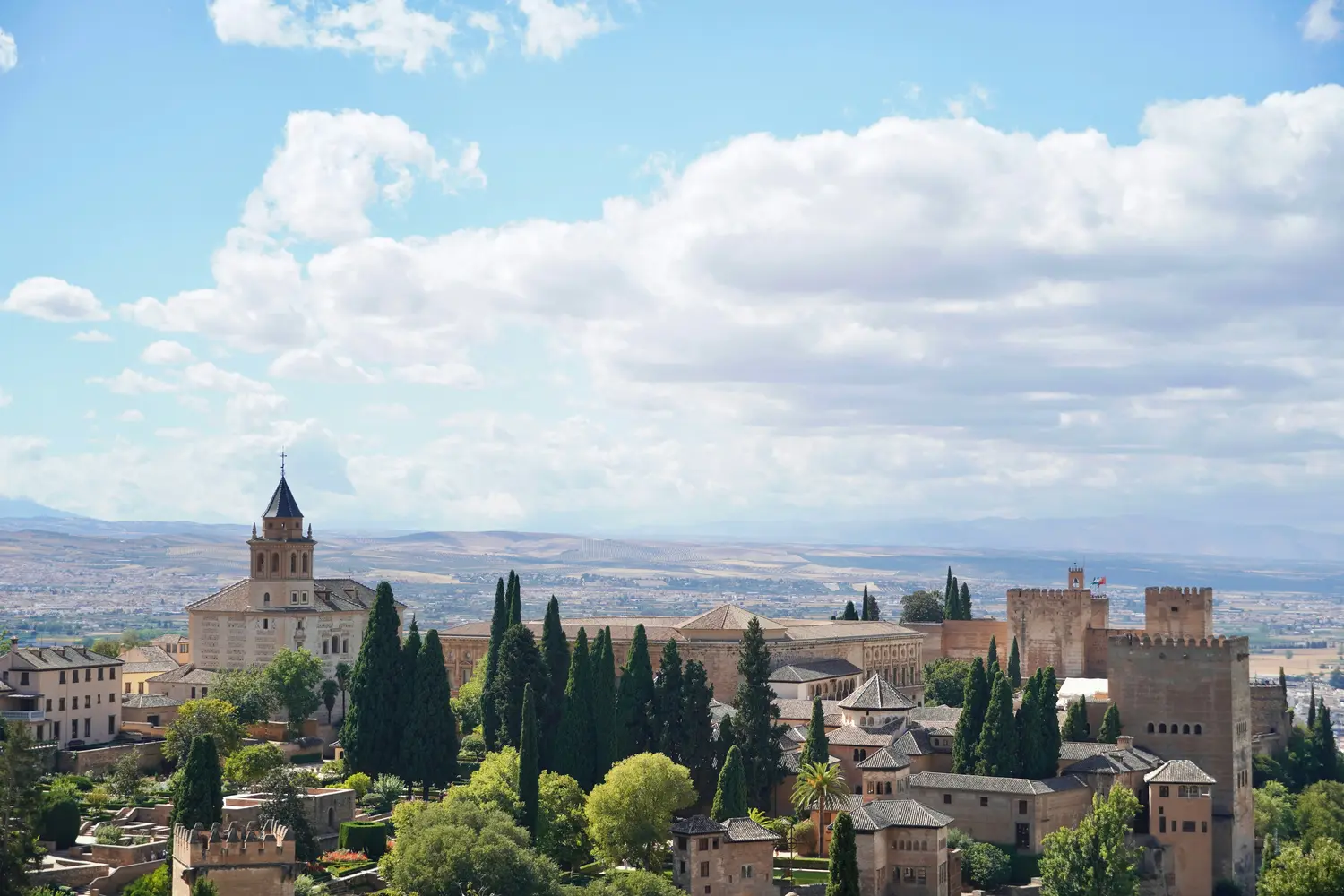Alhambra palace and fortress complex in Granada, Spain