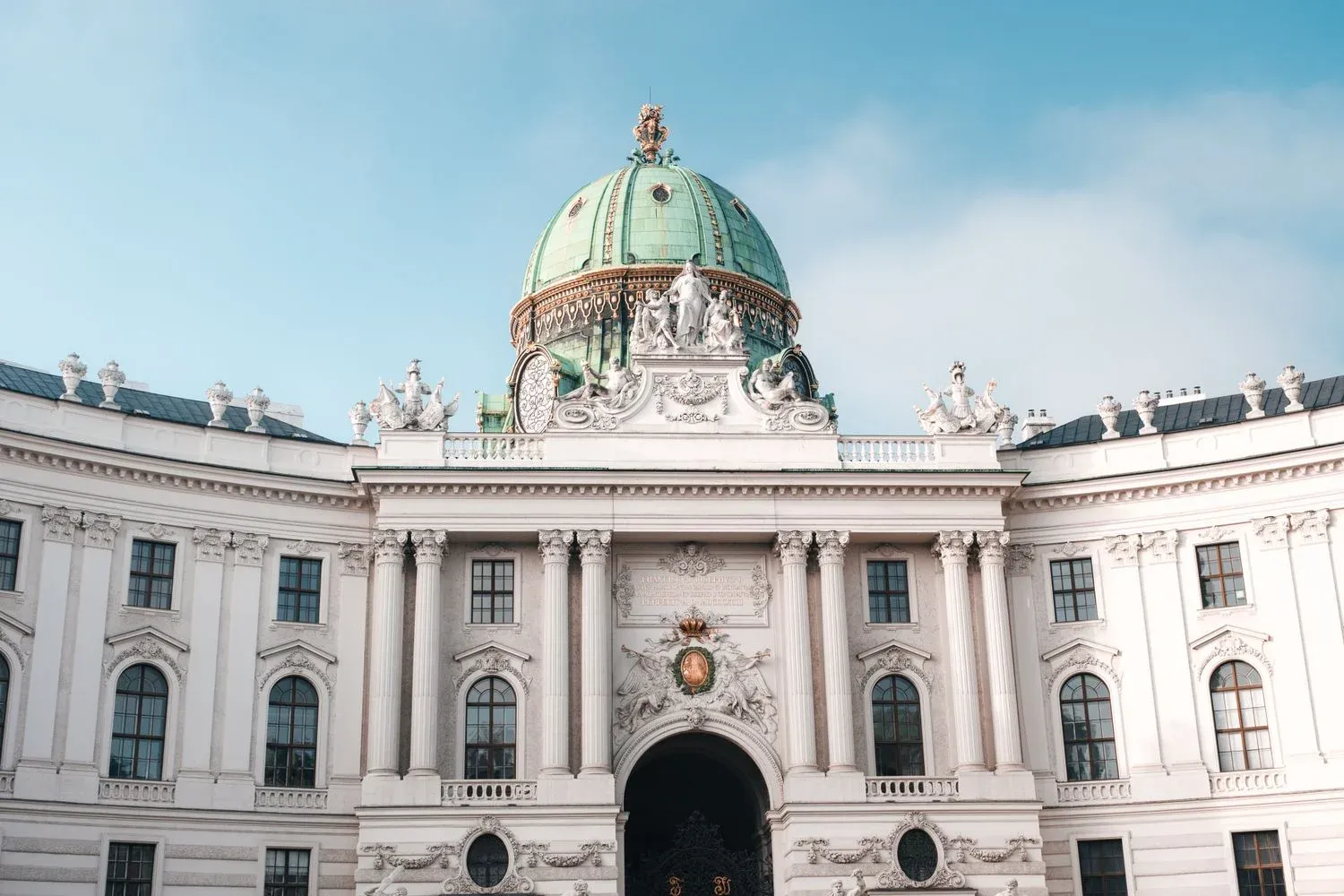 Hofburg Palace's dome and facade in Vienna, Austria