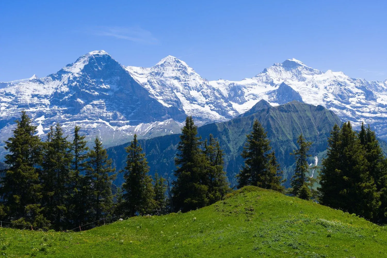 Landscape of the Jungfrau region in the Swiss Alps, Switzerland