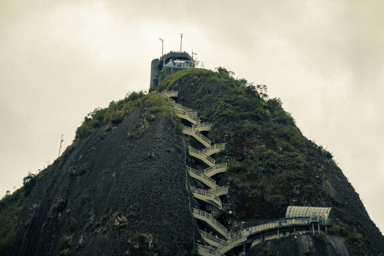 El Peñón de Guatapé, a giant stone landmark located in Antioquia, Colombia