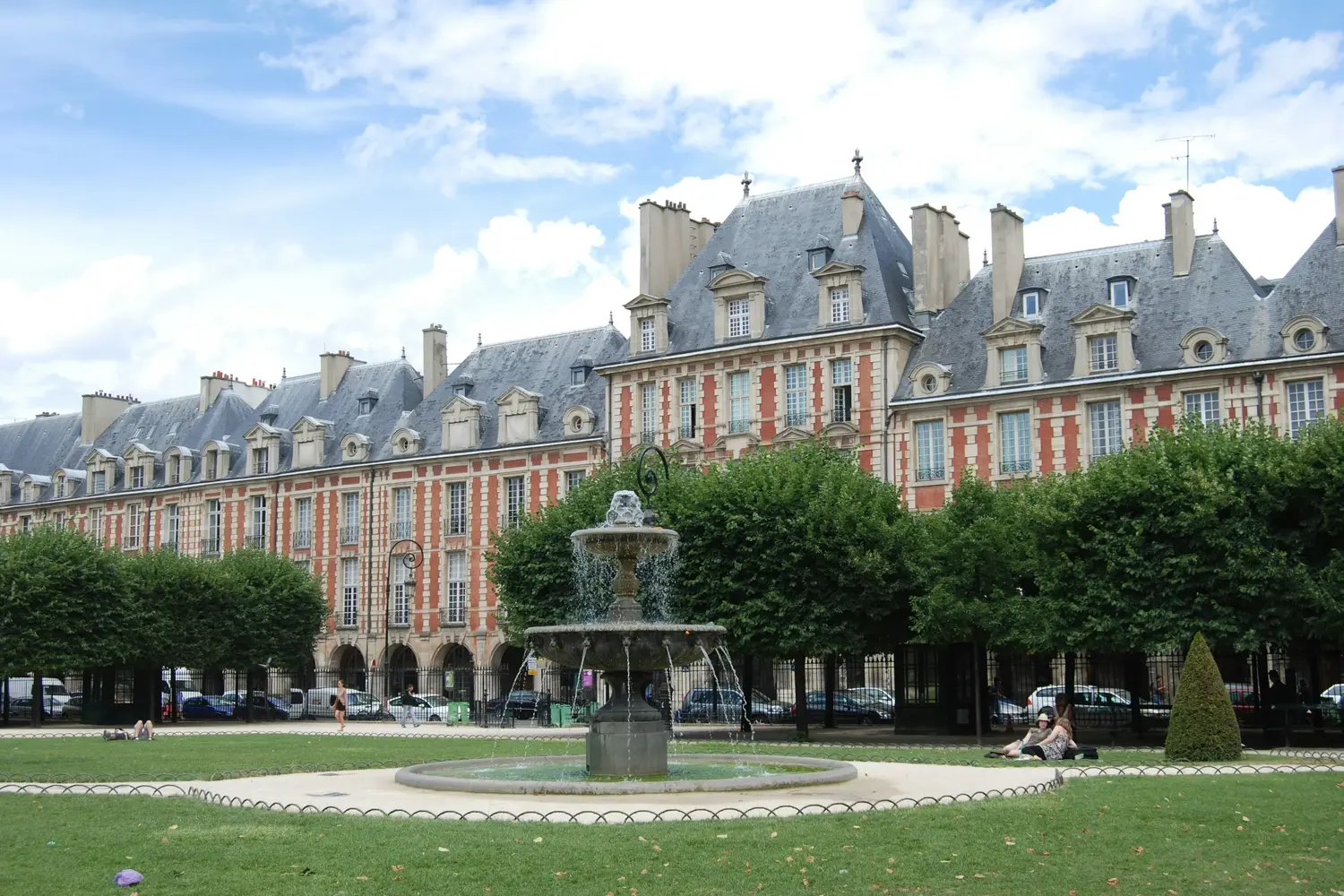 Place des Vosges located in the Le Marais district of Paris, France