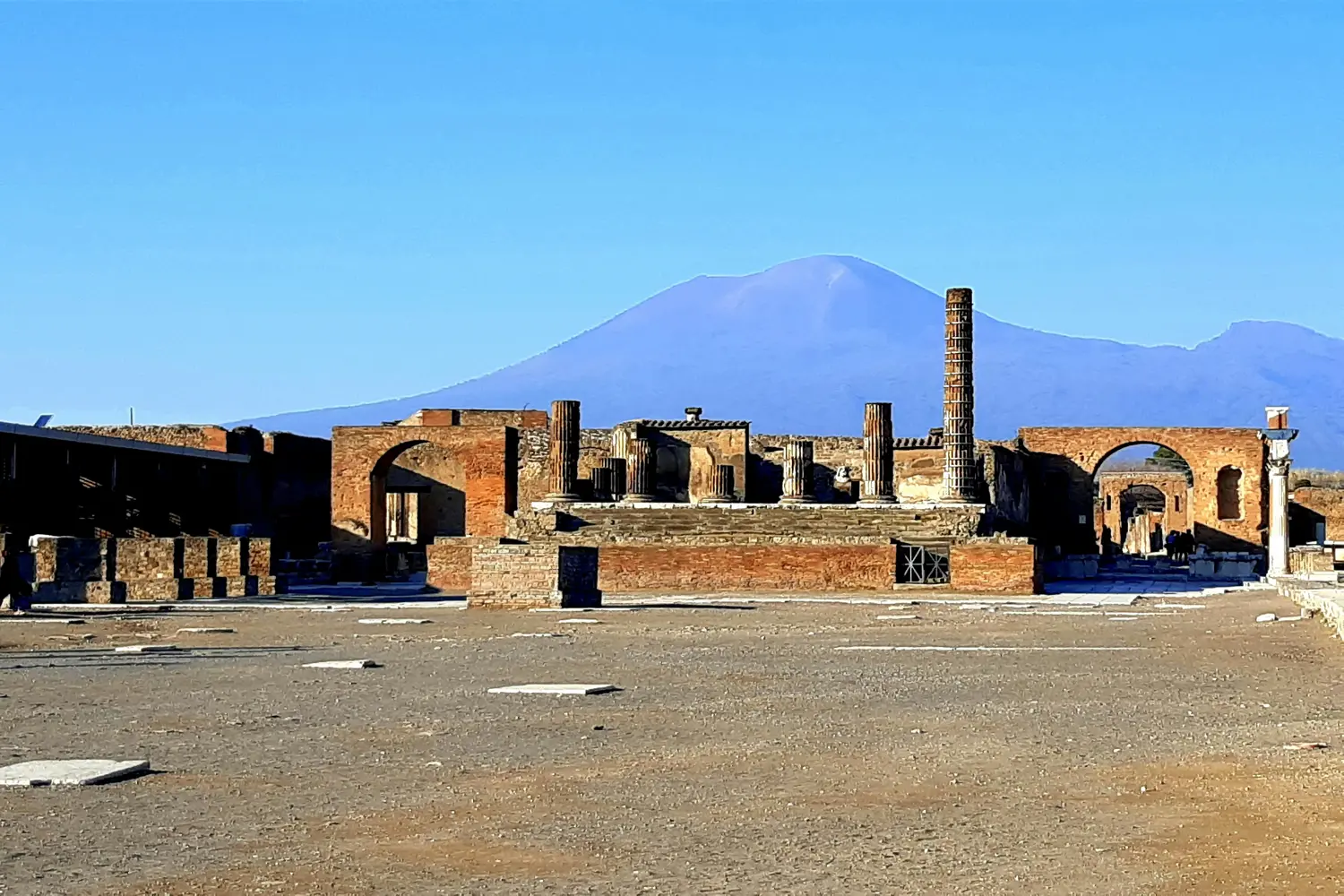 Temple of Jupiter in the ancient Roman ruins of Pompeii, Italy