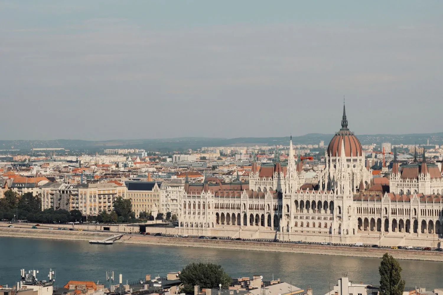 The iconic Hungarian Parliament Building along the Danube River in Budapest, Hungary
