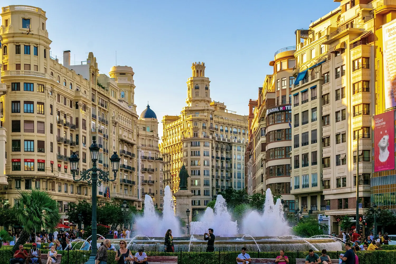 Plaza del Ayuntamiento in Valencia, Spain