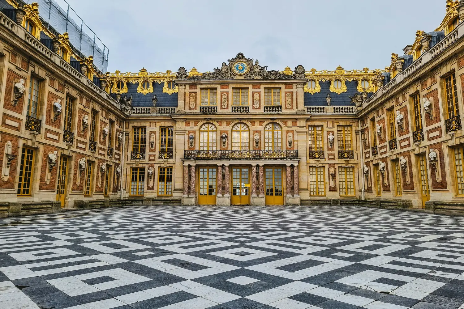 Marble Courtyard at the Palace of Versailles in France