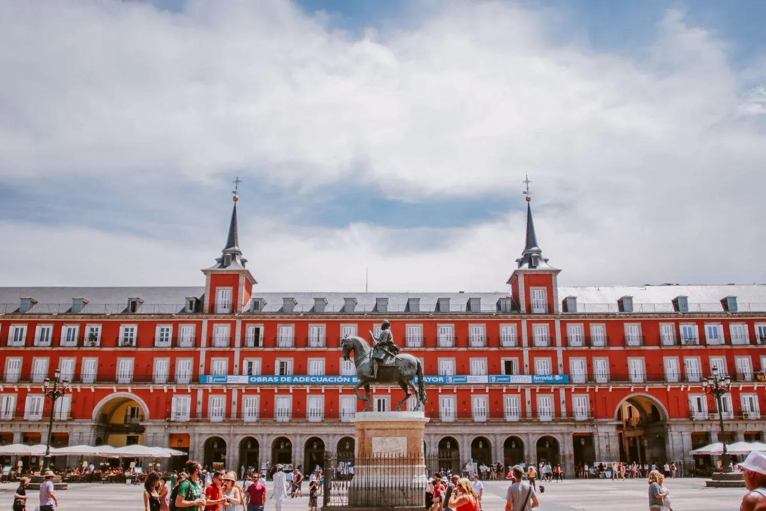 Vibrant view of Plaza Mayor in Madrid, Spain