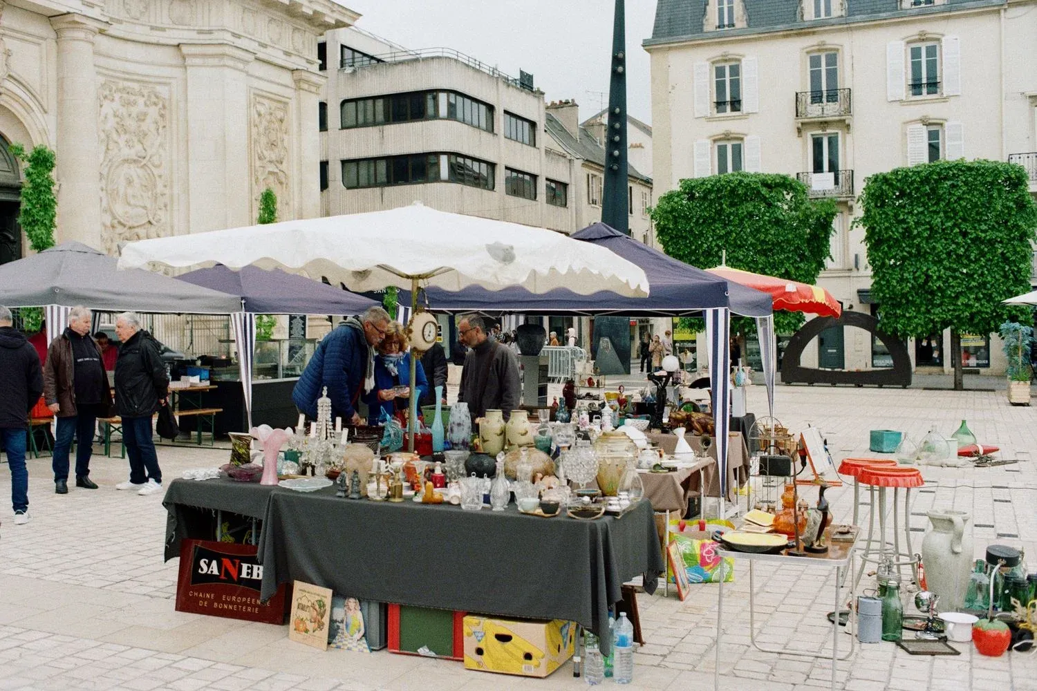 market stalls in Nancy's town square, Grand Est, France