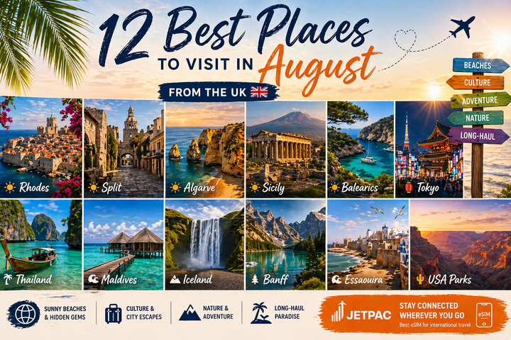 12 Best Places to Visit in August from the UK