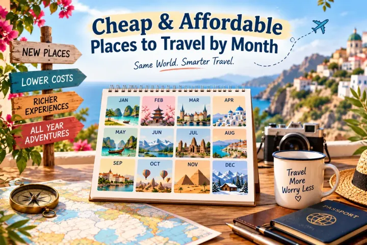 Cheap & Affordable Places to Travel by Month