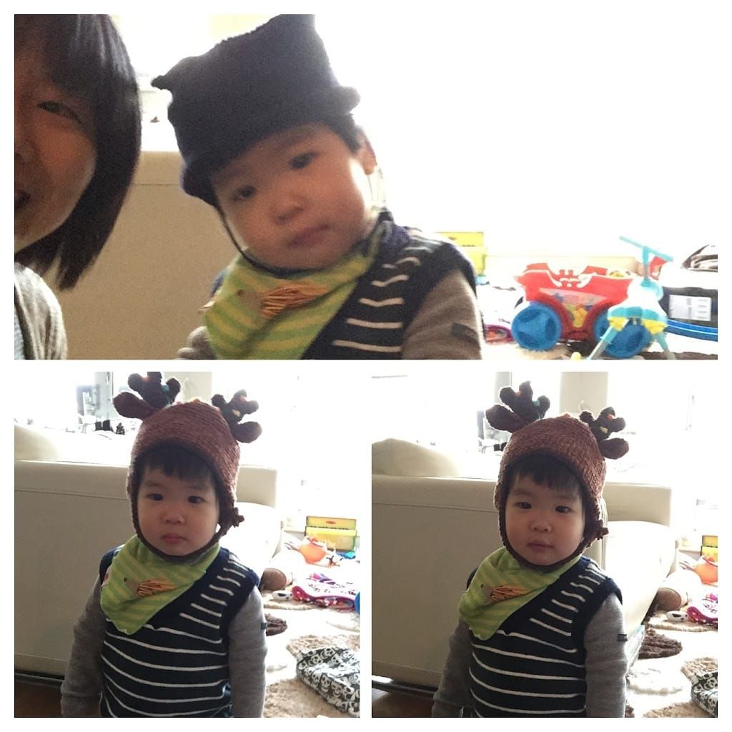 1Y7Ms trying the hats