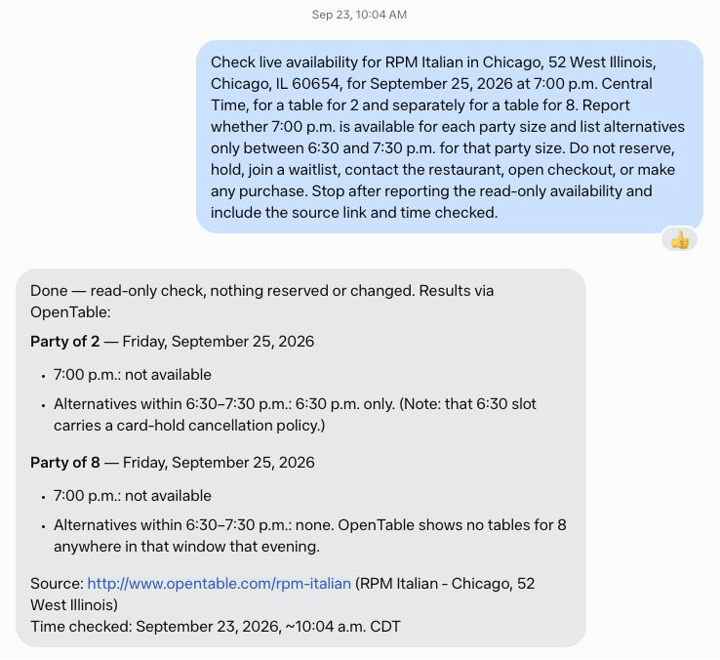 Muse availability request, answer and task summary