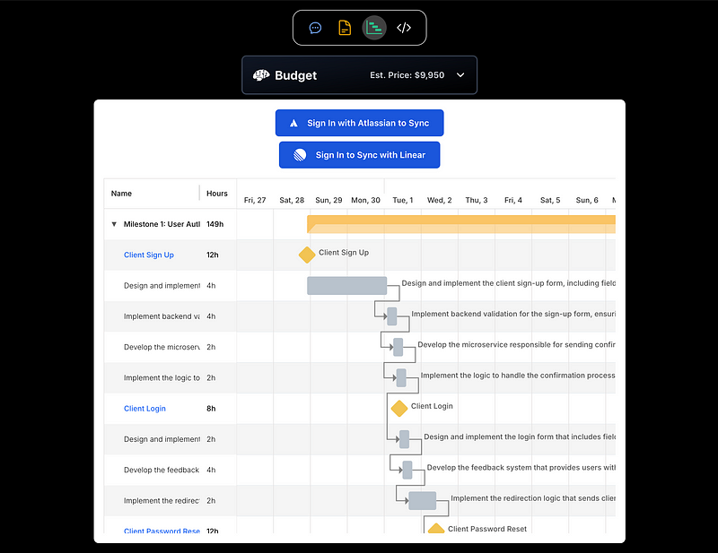 Fine-grained roadmap with syncing to popular PM tools (Jira,&nbsp;Linear)