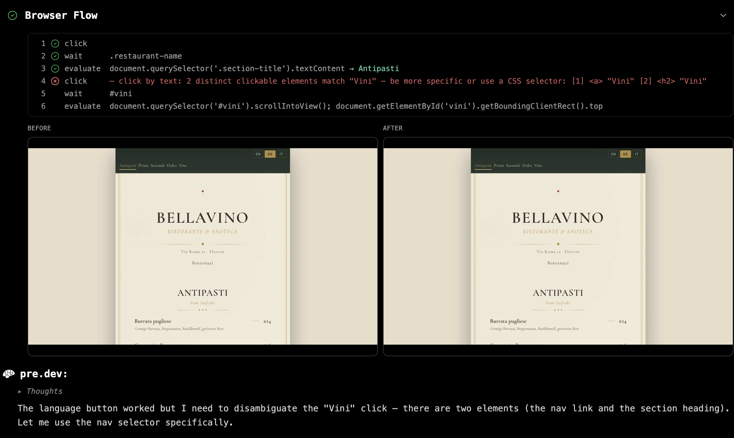 predev self-verifying it's own work