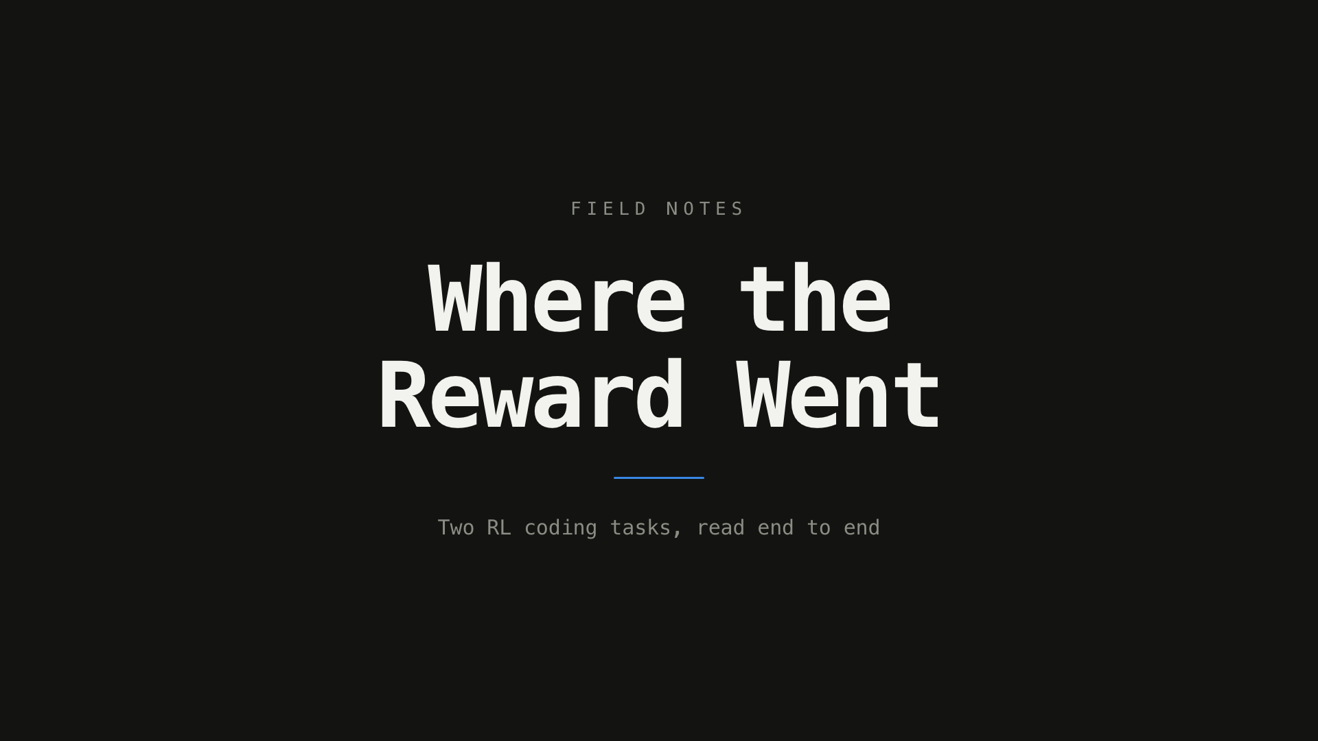 RL Tasks: Where the reward went