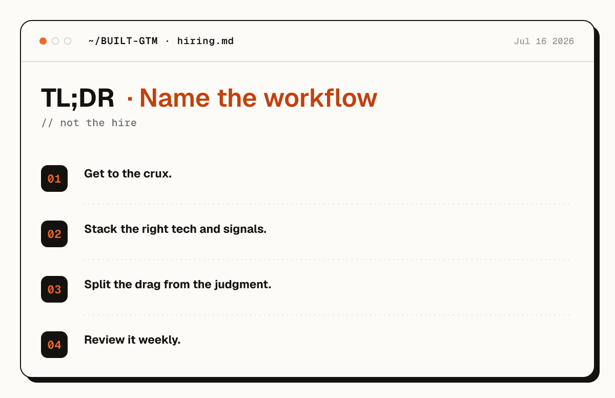 Hiring a GTM Engineer Will Not Fix Your GTM