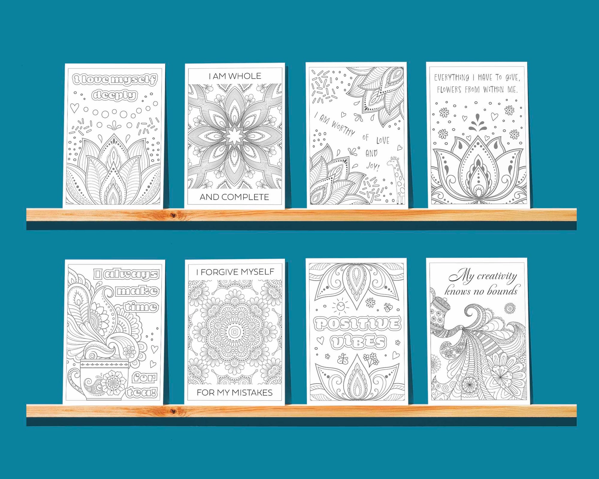 10 printable coloring sheets.