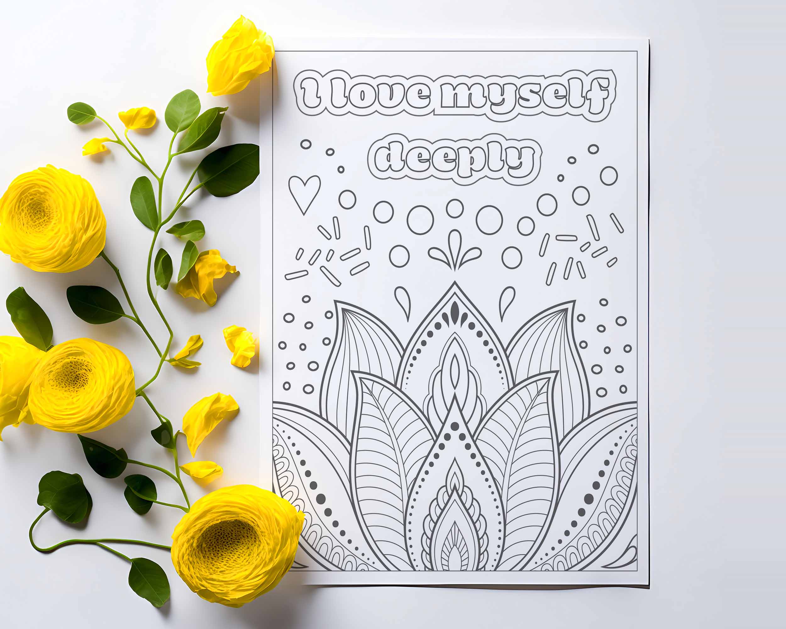 Printable anxiety relief coloring sheet.