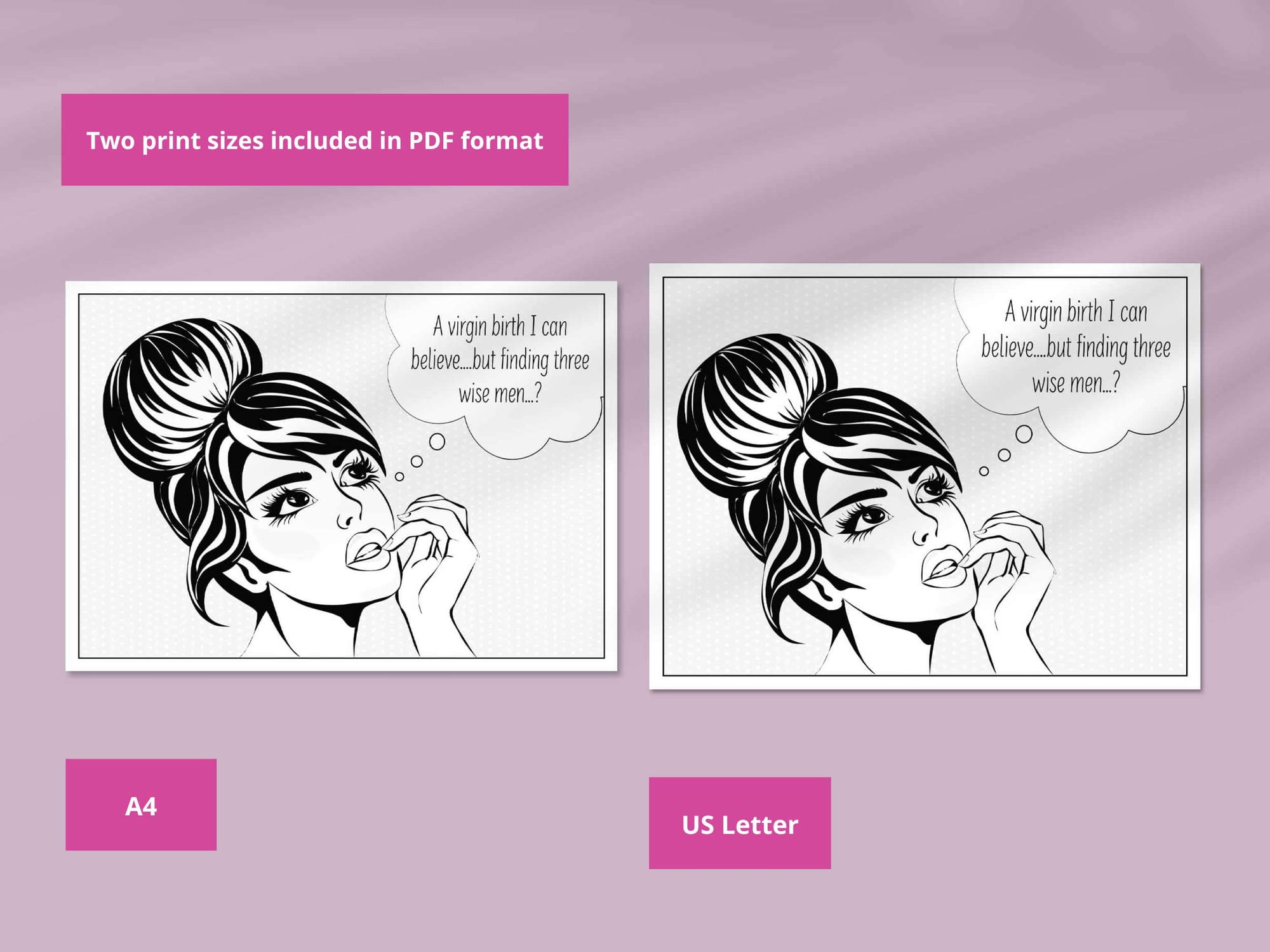 Coloring page is provided in PDF format, and A4 and US Letter print sizes.