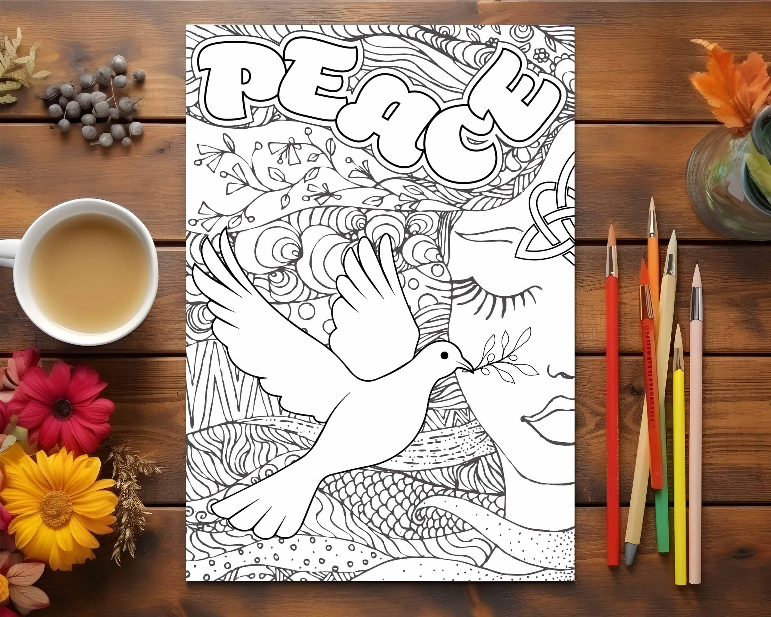 Printable spiritual coloring sheet.