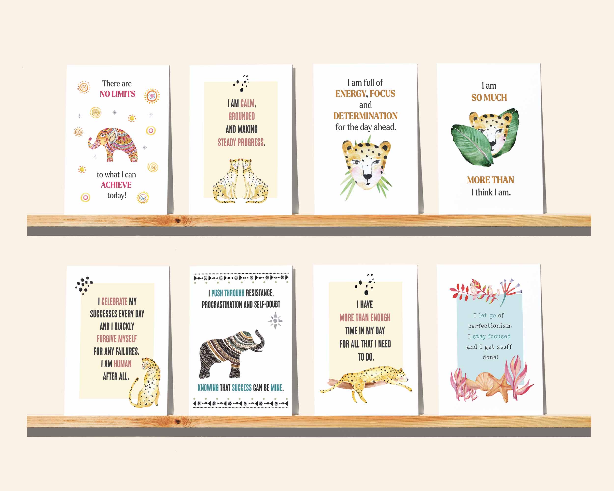 16 printable powerful morning affirmation cards.