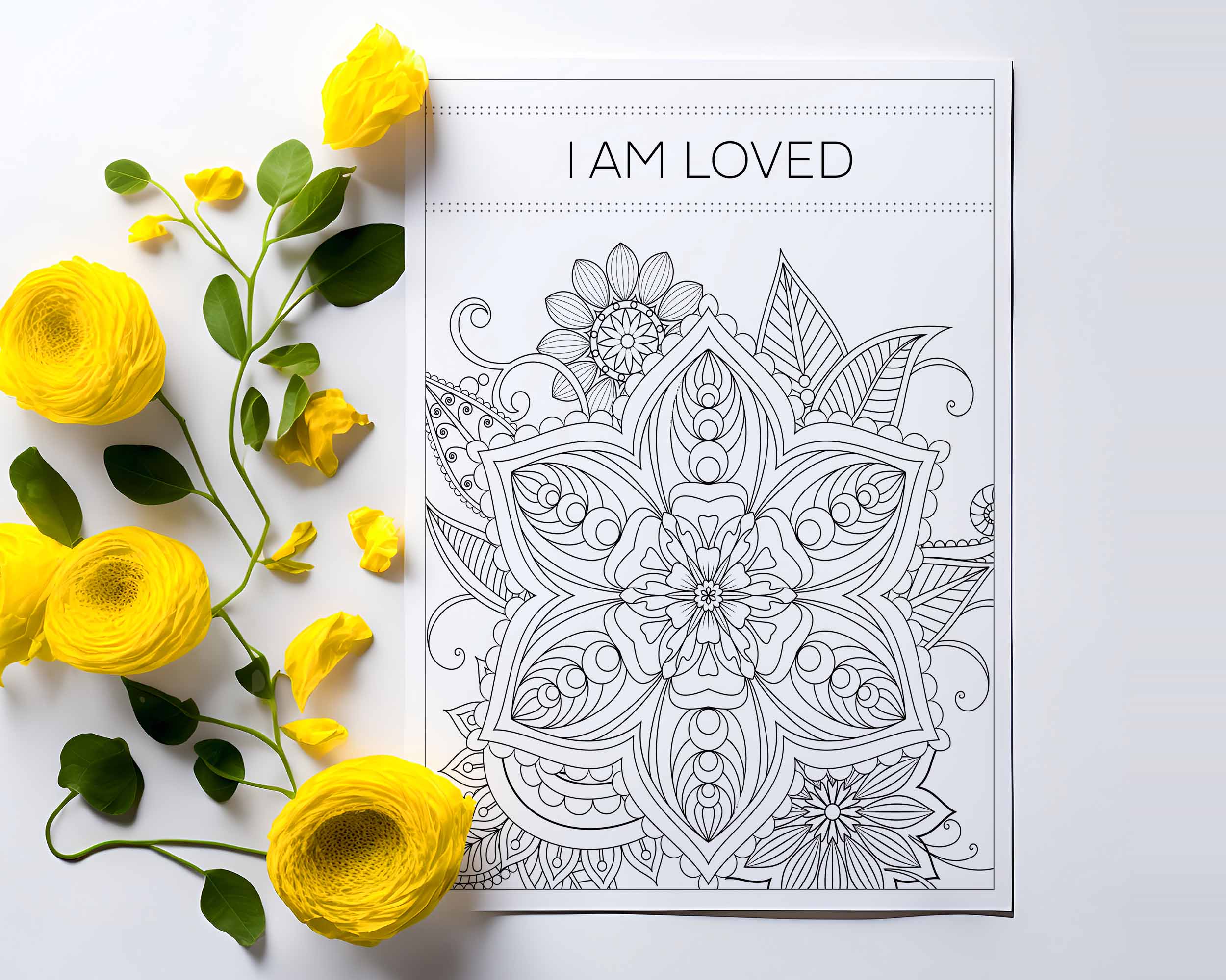Printable anxiety relief coloring sheet.