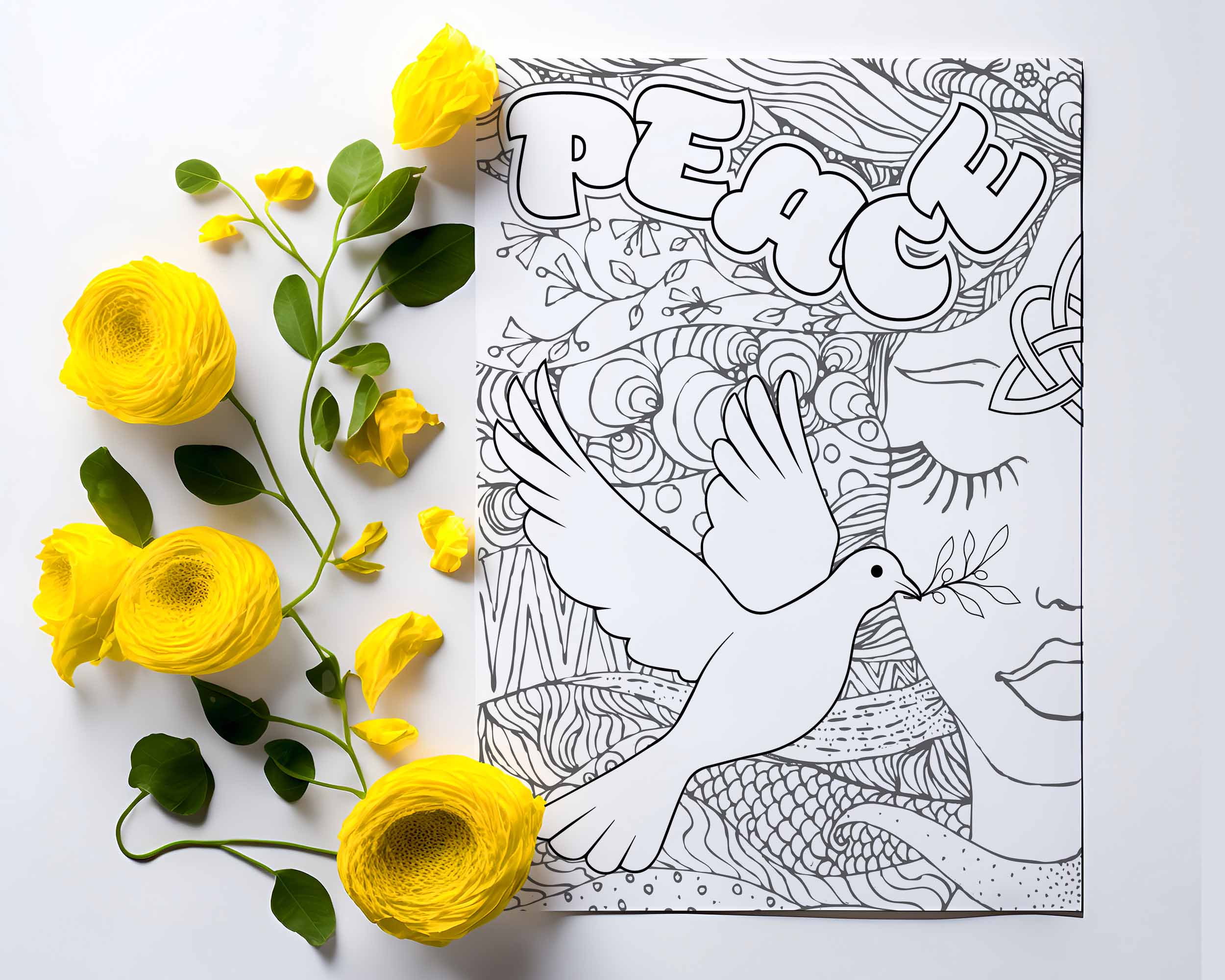 Printable spiritual coloring sheet.