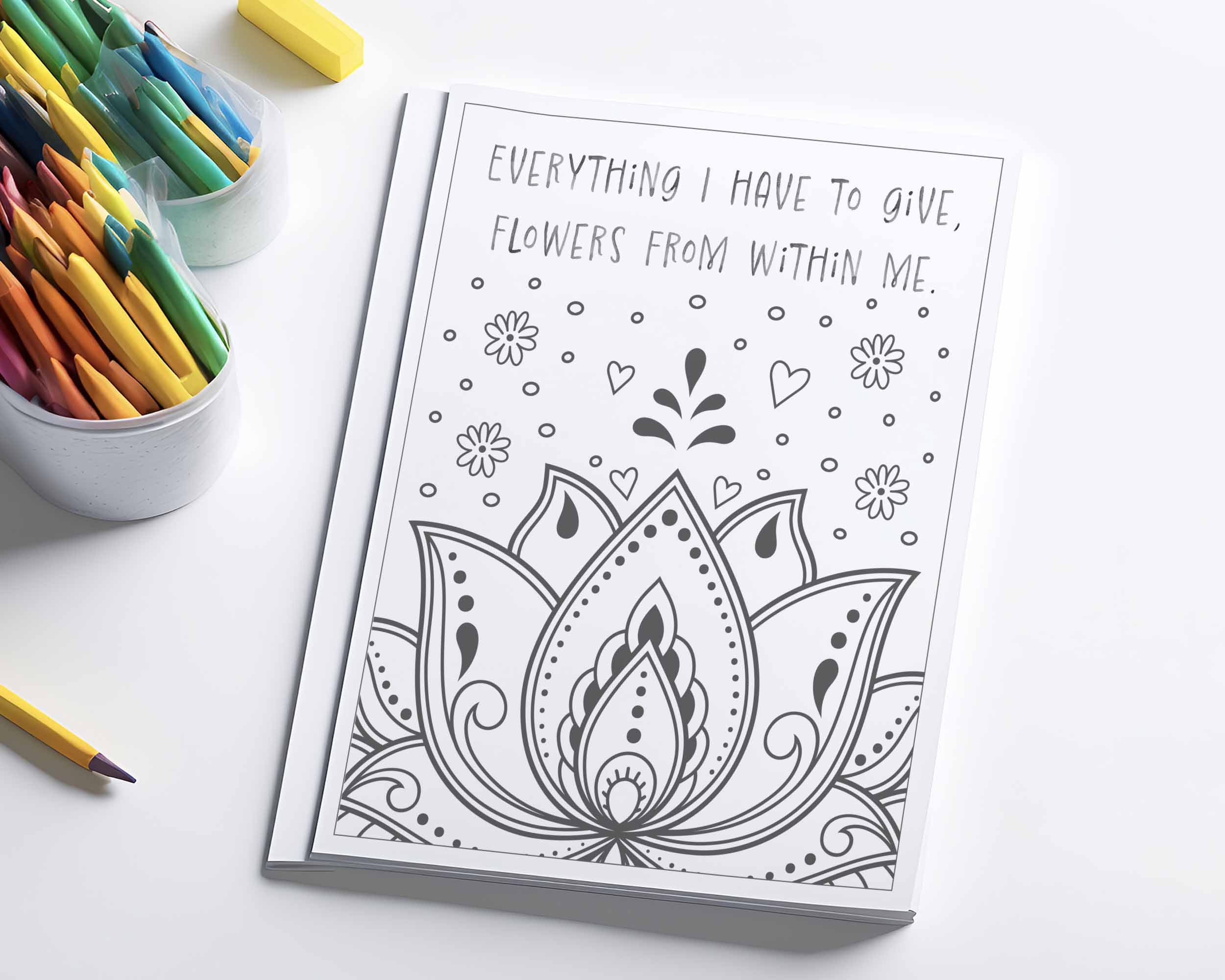 Printable anxiety relief coloring sheet.