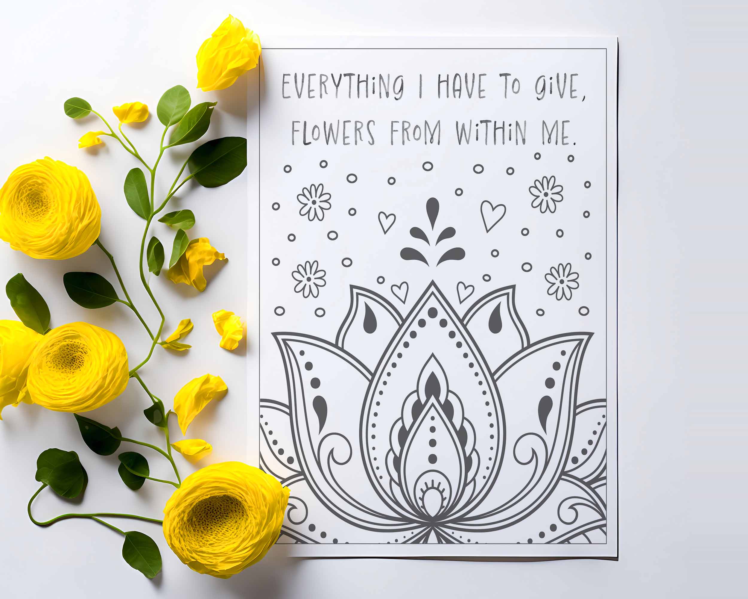 Printable anxiety relief coloring sheet.