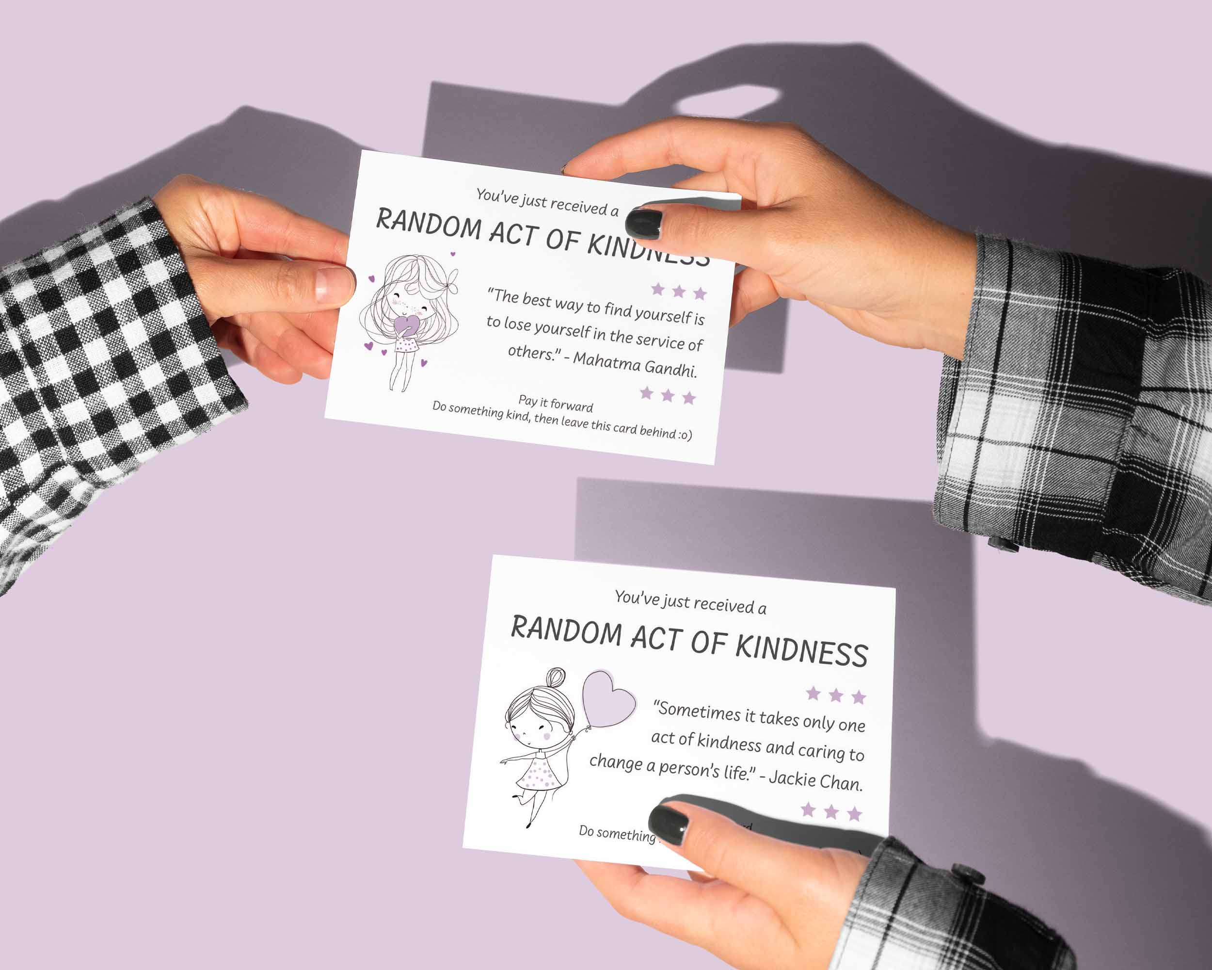 You've just recieved a random act of kindness. Pay it forward. Do something kind then leave this card behind.
