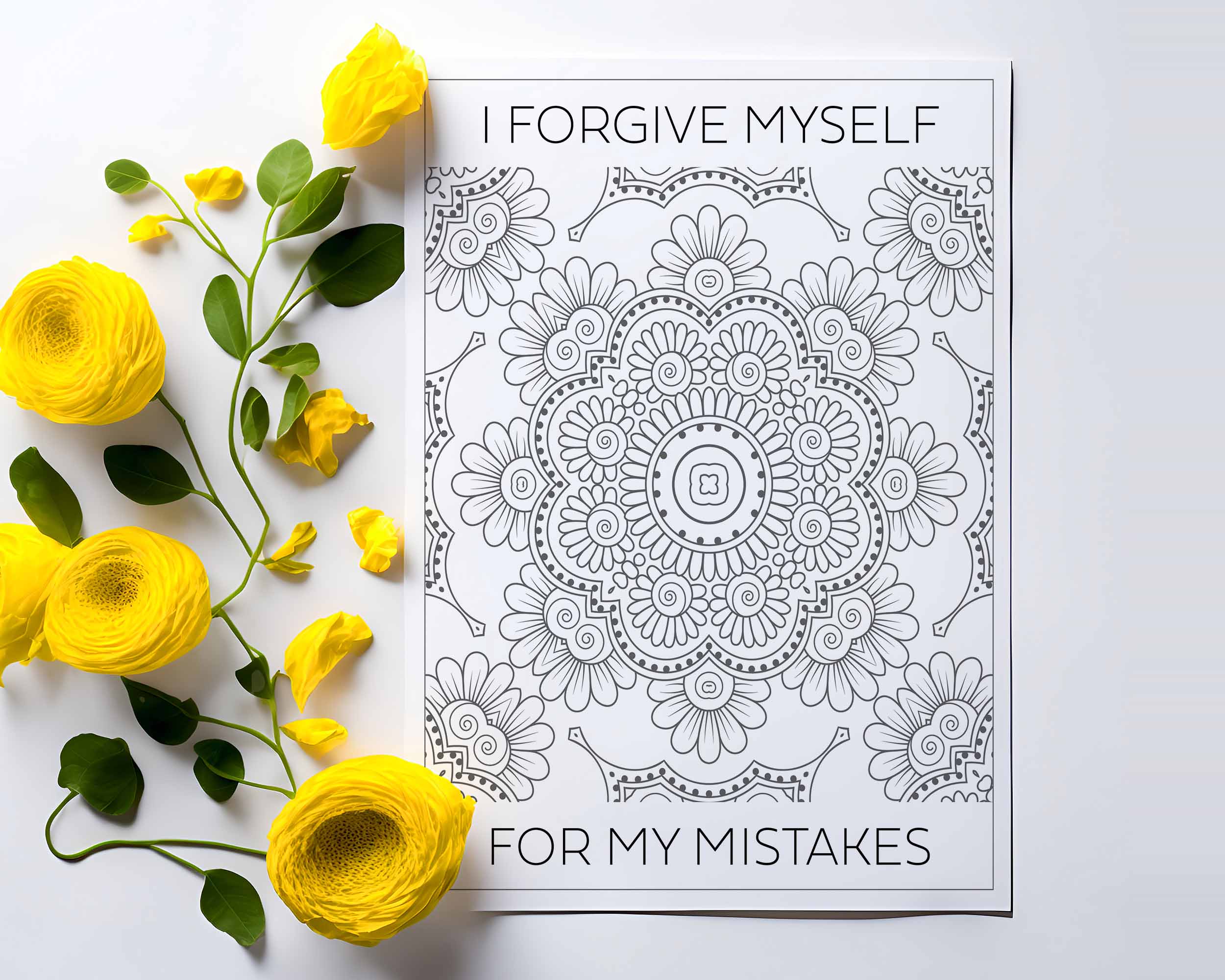 Printable anxiety relief coloring sheet.