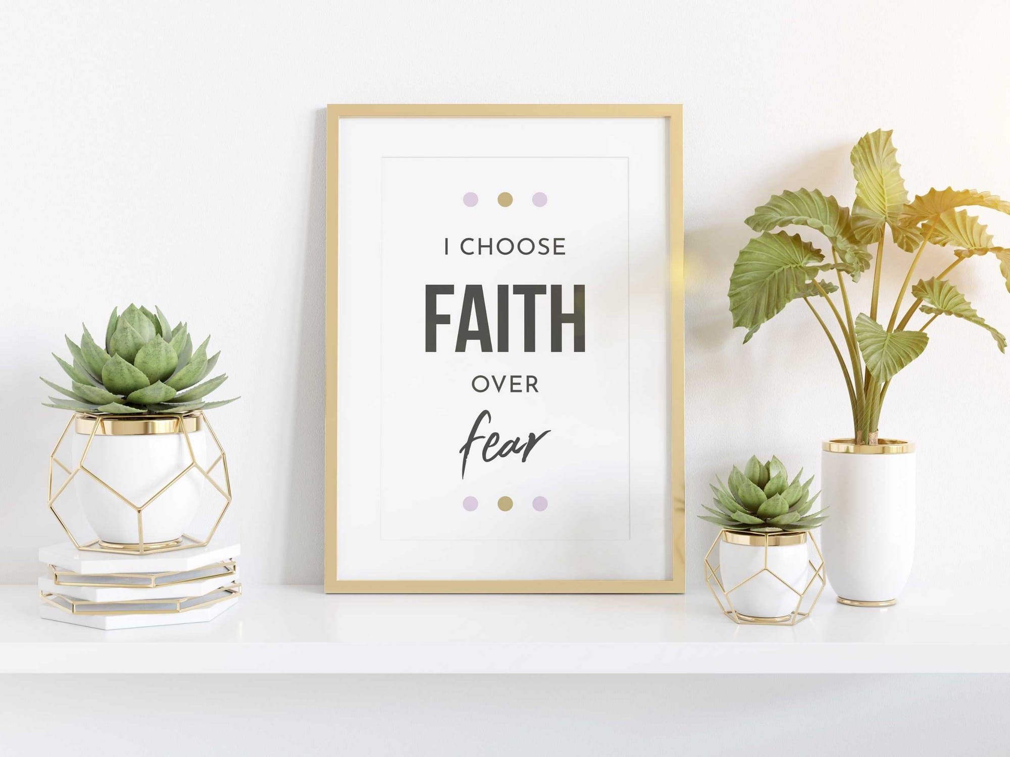 Anxiety Affirmation Poster - Choose Faith Over Fear