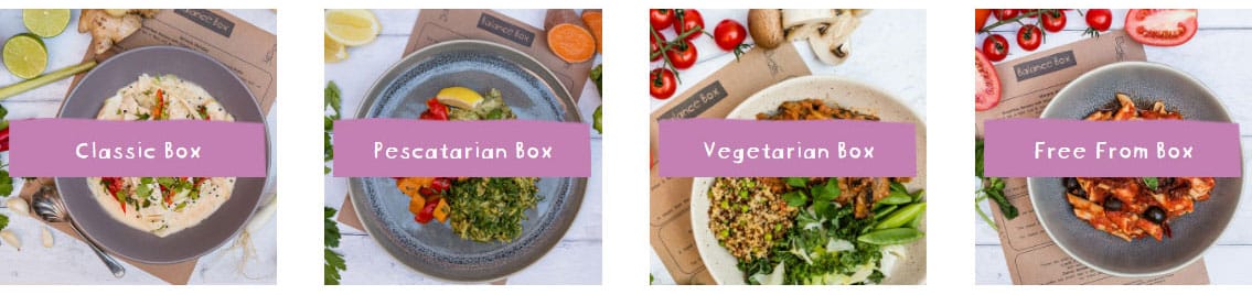 A screenshot ofthe diet plan options available from Balance Box