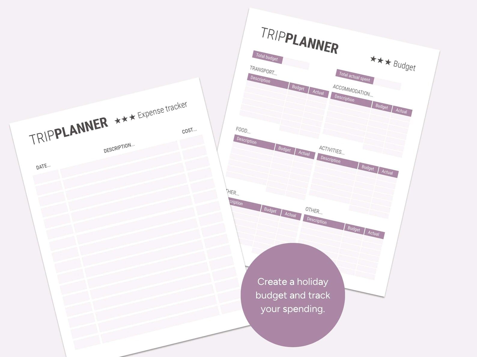 Create a holiday budget and track your daily spending.