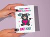 Printable fun cute sweet friendship card with quote, "I think I kind of, sort of, a little bit like you!" (White background)