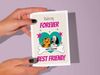 Printable fun cute sweet friendship card for best friends with quote, "you're my forever best friend!"