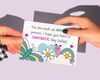 24 kindness note cards with encouraging words and compliments. Fun flower power design.