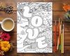 spiritual love coloring poster for adults.
