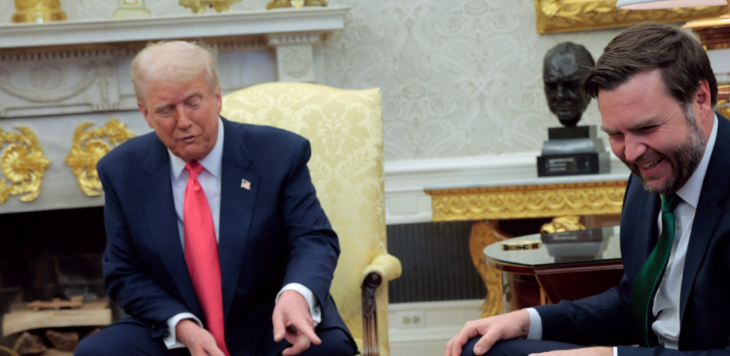 Trump Pauses Oval Office Meeting With Irish PM After Noticing Vance’s Socks