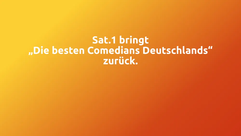 Lachmuskel-Garantie: Sat.1 bringt „Die besten Comedians Deutschlands“ zurück