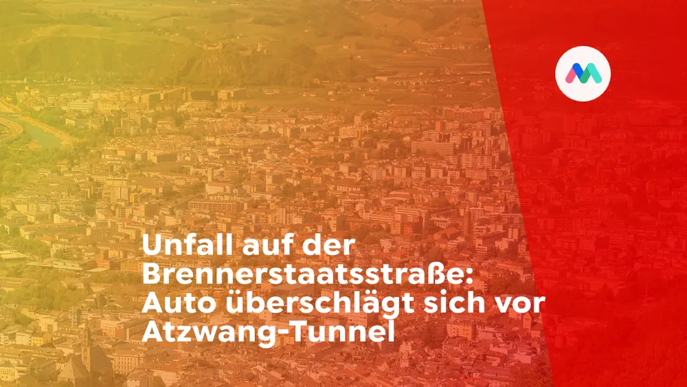 Unfall auf der Brennerstaatsstraße: Auto überschlägt sich vor Atzwang-Tunnel
