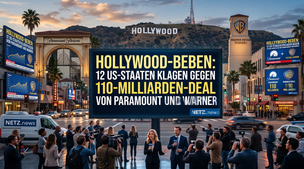 Hollywood-Beben: 12 US-Staaten klagen gegen 110-Milliarden-Deal von Paramount und Warner