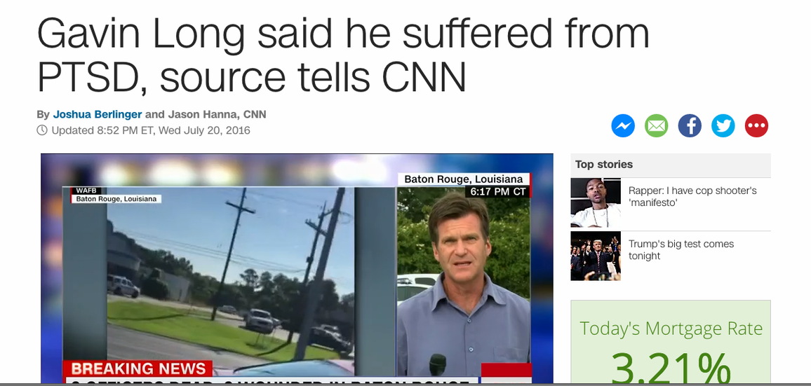 SHAMELESS: The Media’s Report of Cop Killer Gavin Long Having PTSD