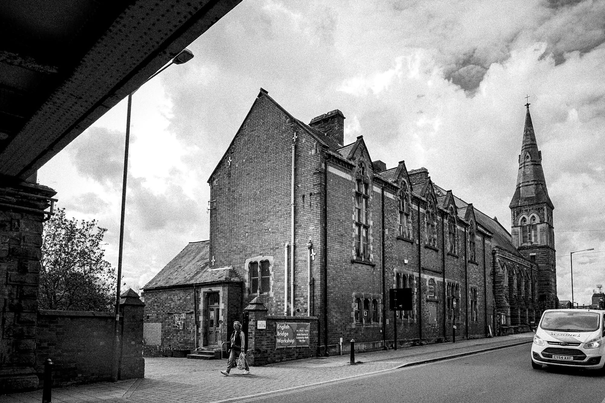 A monochrome exploration of English Bridge Studios, capturing the timeless charm of Shrewsbury’s creative heart. Case study image