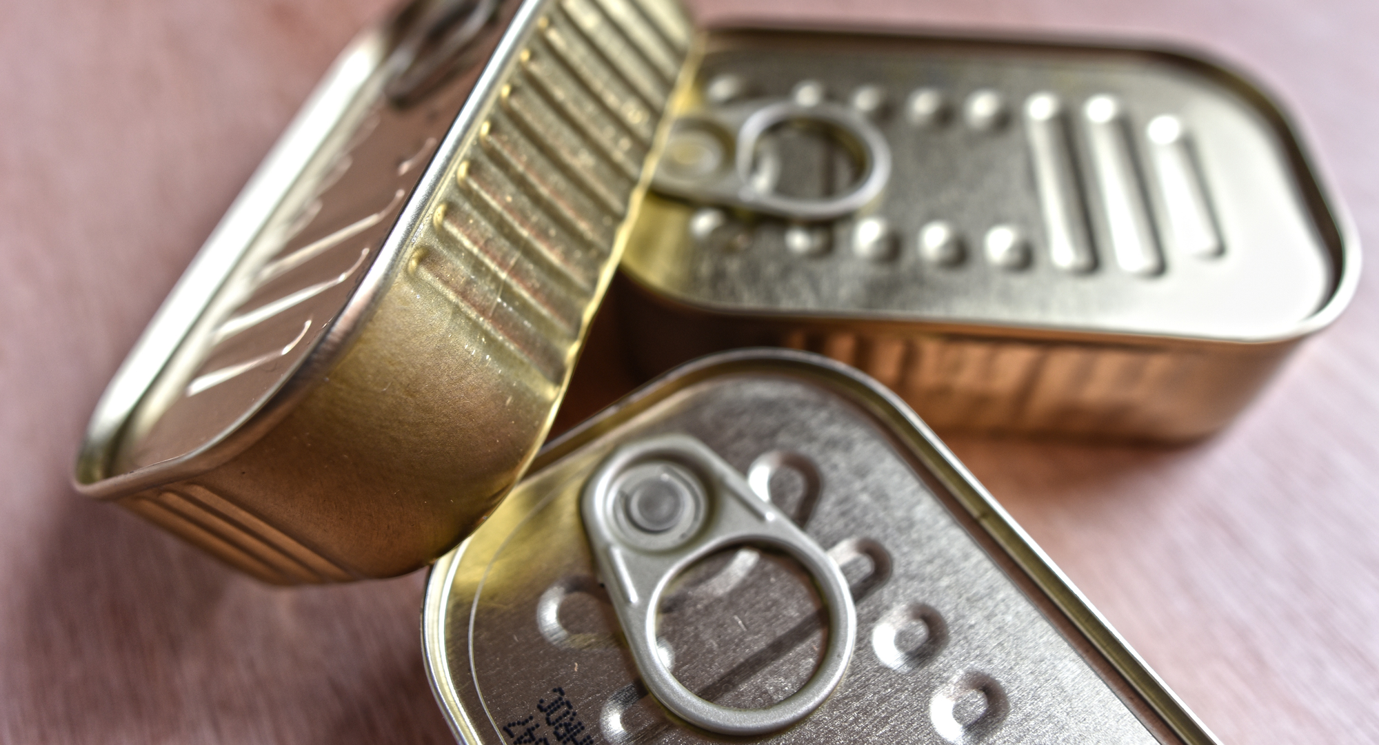 Canned Fish with Pull Tab cans.