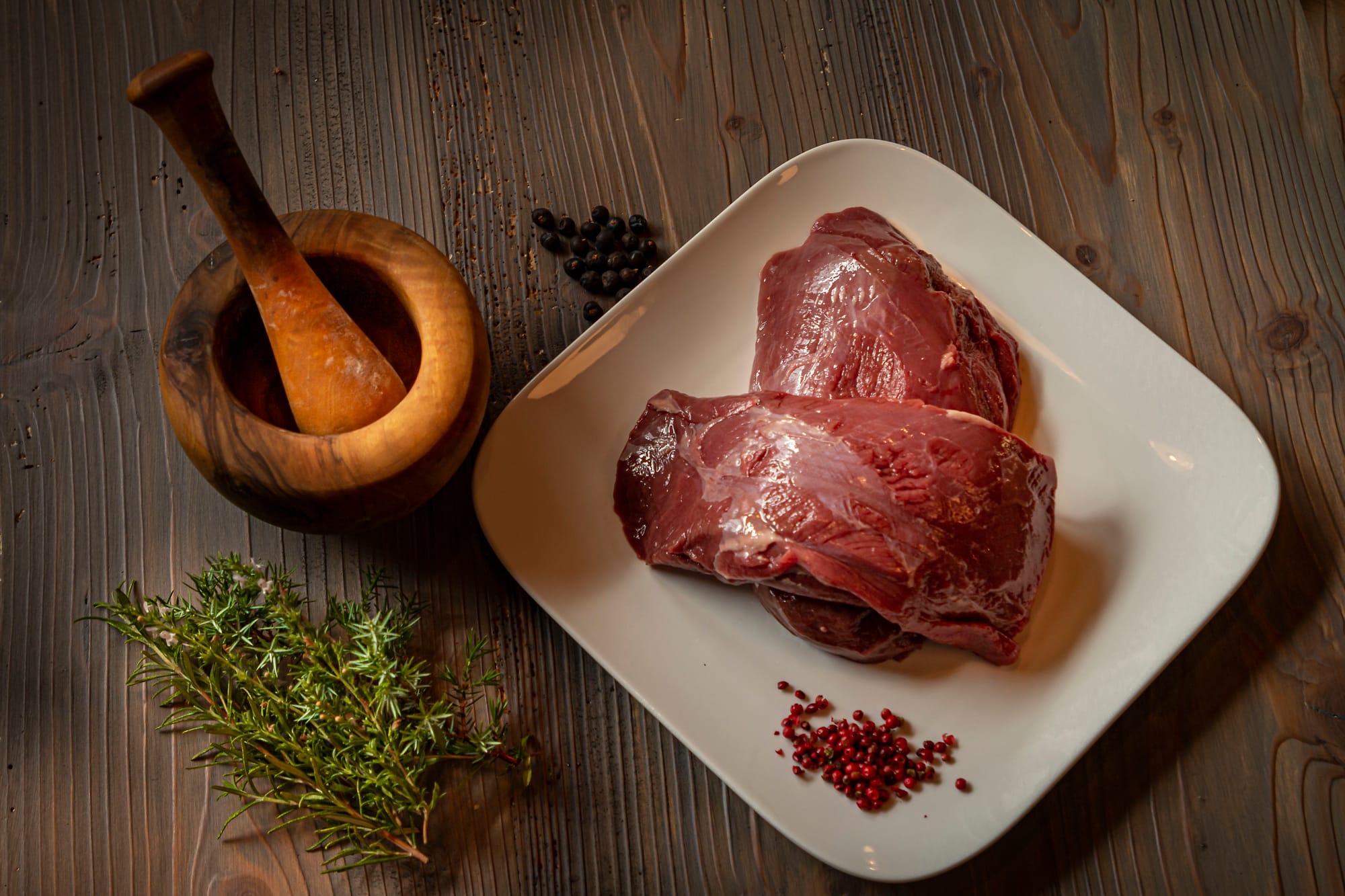 Venison Meat with Herbs and Spices