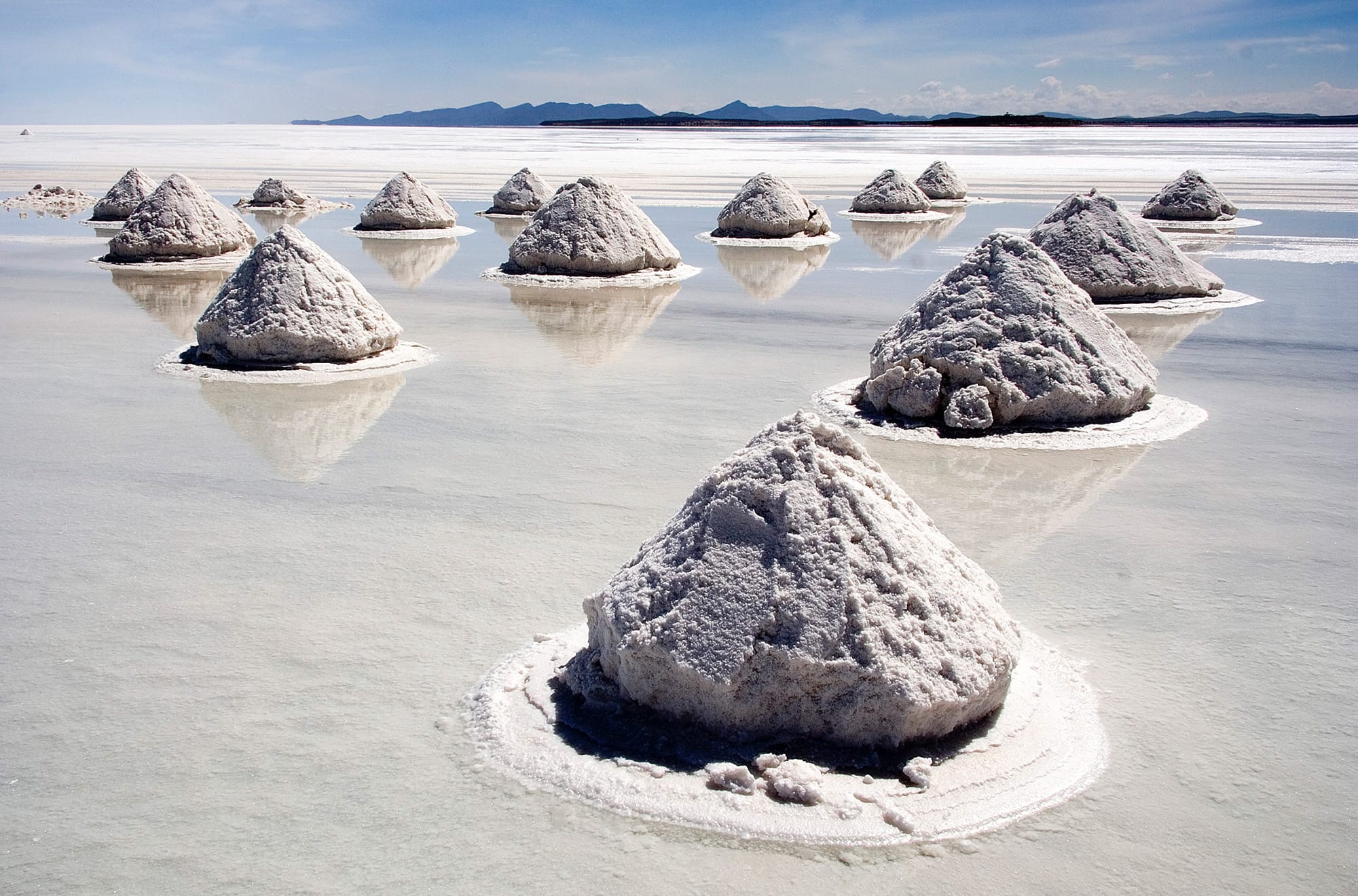 Mounds of salt, Salar de Uyuni, Bolivia