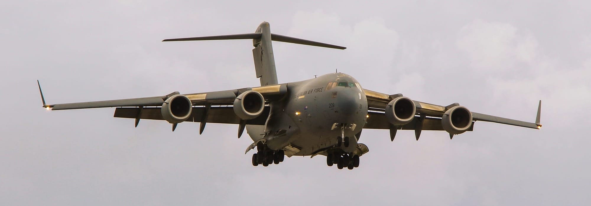 A Royal Australian Air Force C-17 on final approach