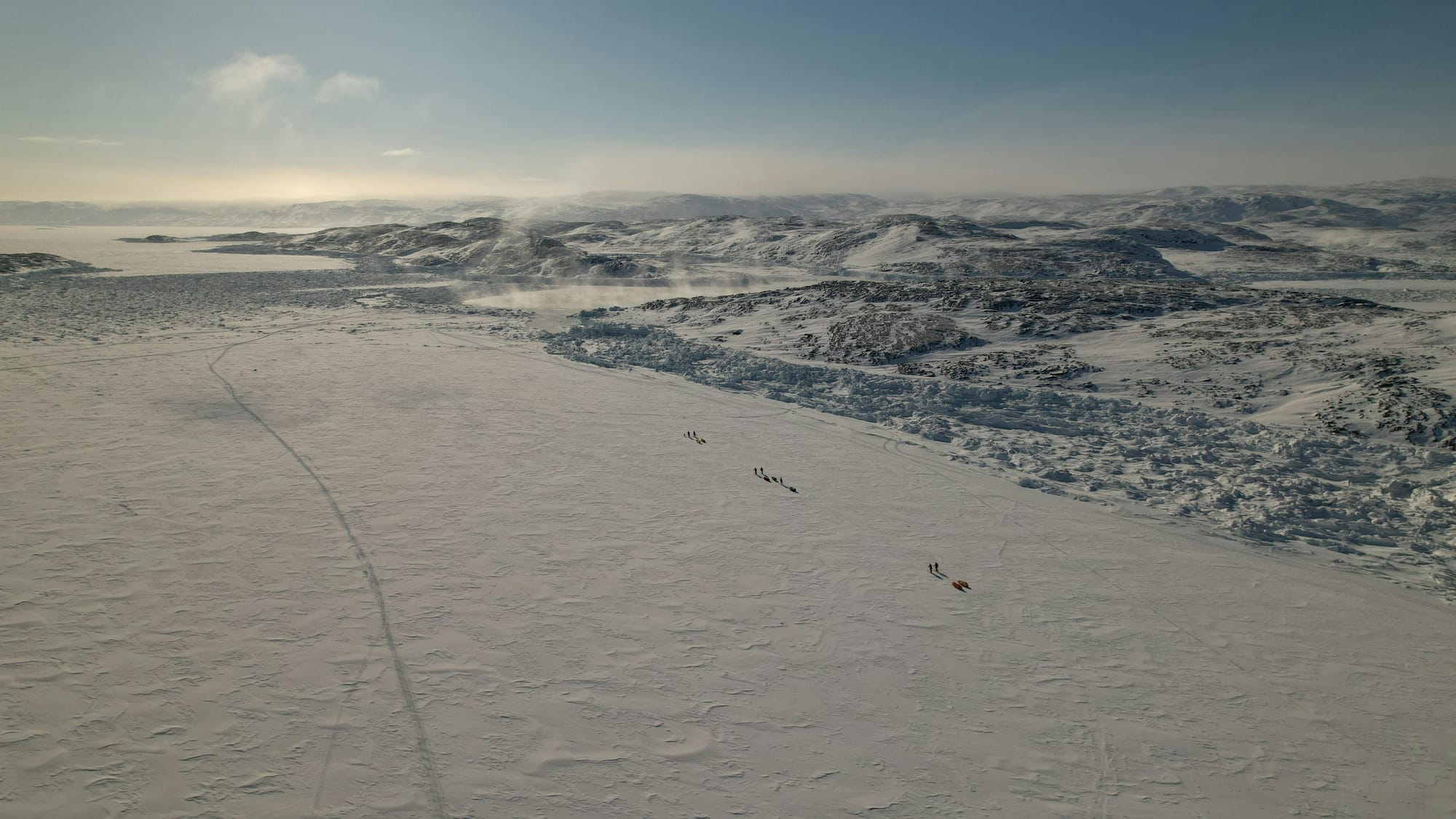 Snow ice cap Greenland landscape